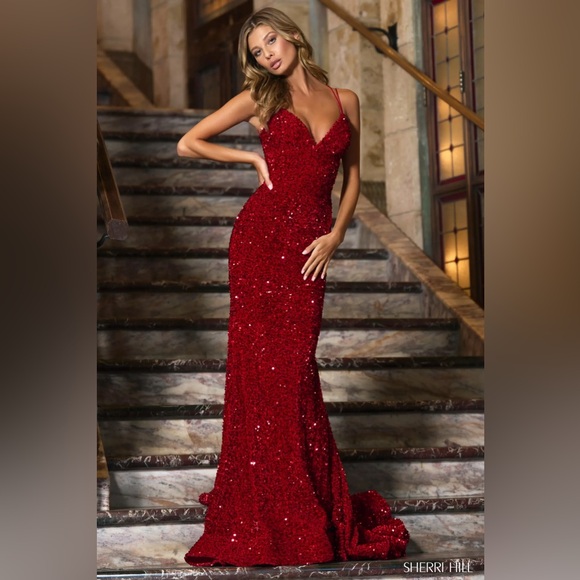 Sherri Hill Dresses & Skirts - Sherri Hill 5509 Red Sequin Gown - Size 6
